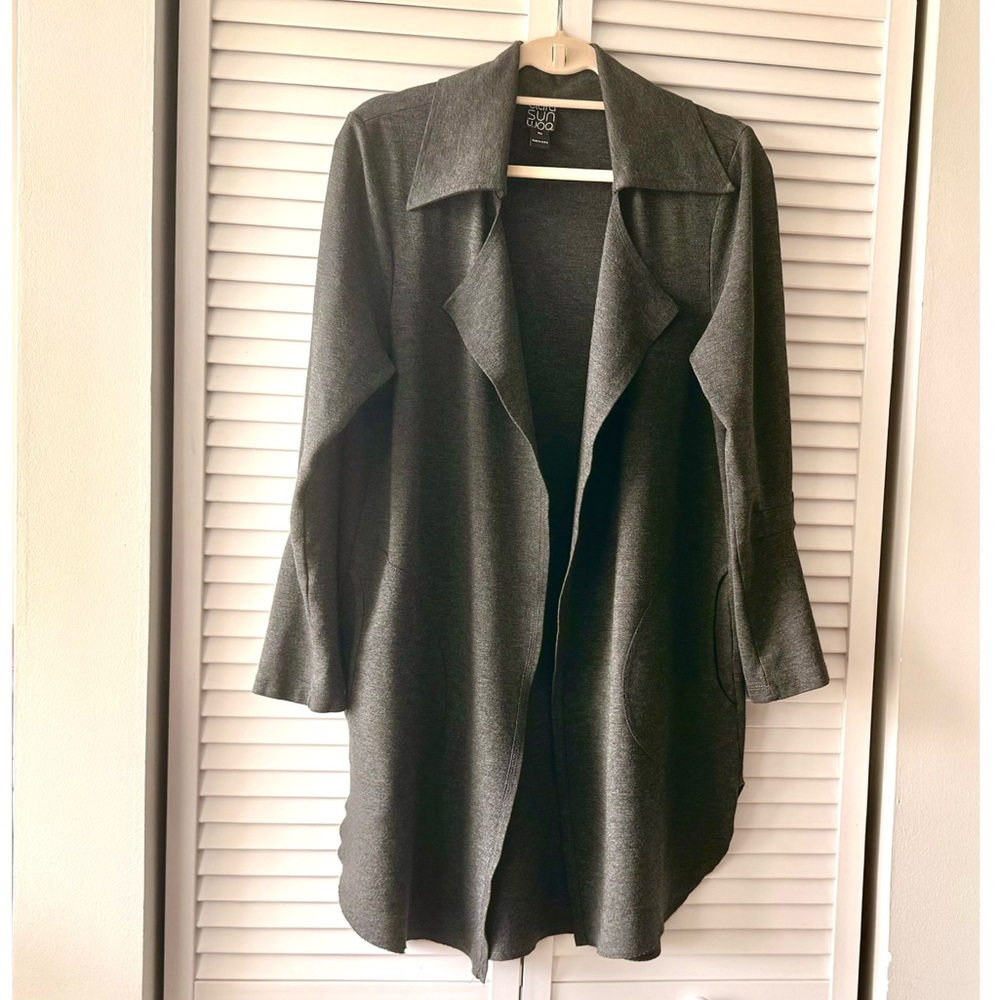 CLARA SUNWOO Charcoal Open Front Cardigan